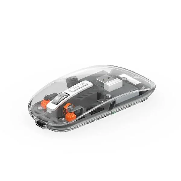 WIWU Crystal Transparent Wireless Mouse 2.4G- Grey Color