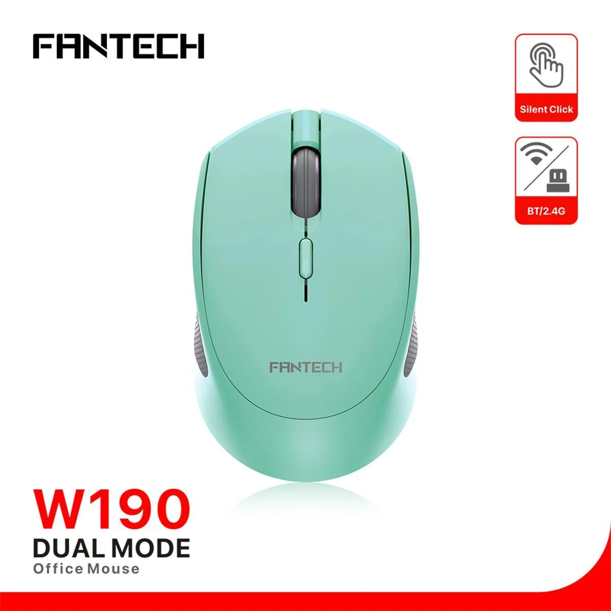 Fantech W190 Dual Mode 2.4Ghz Bluetooth Wireless Mouse - Mint & Space Edition