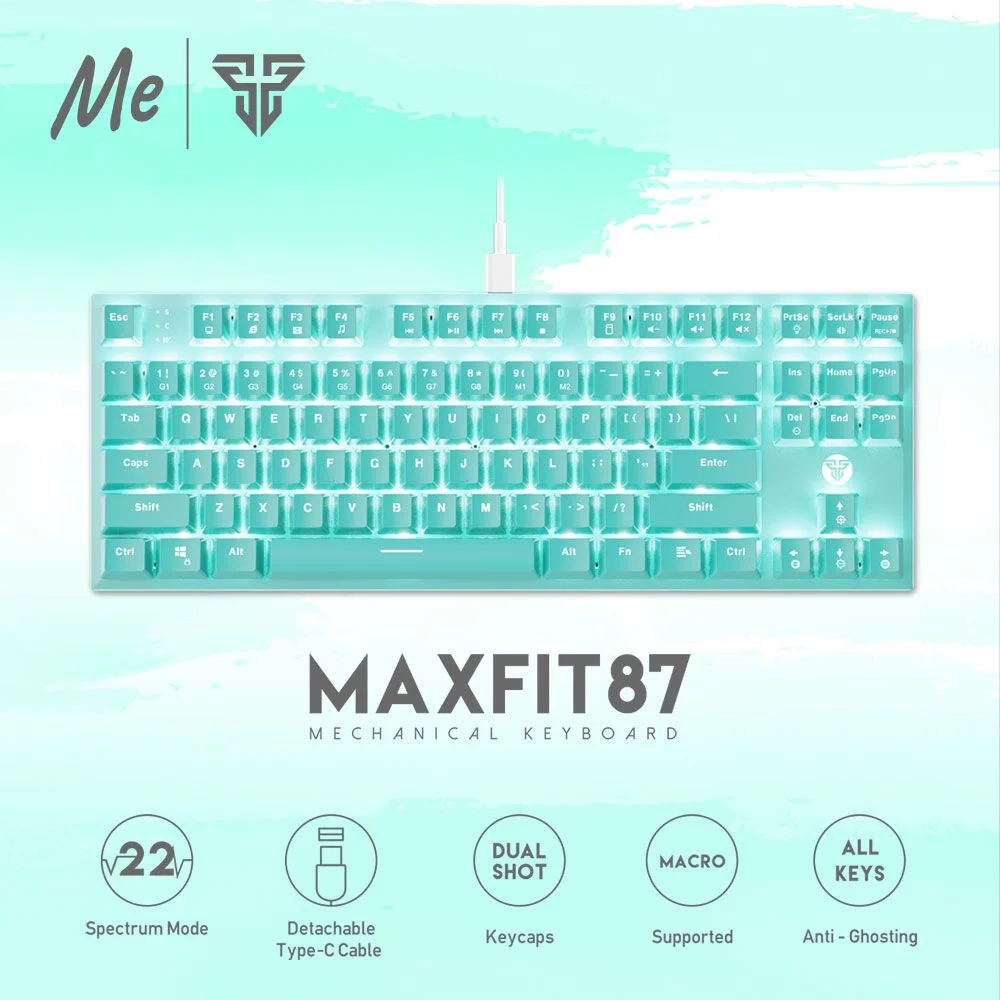 Fantech MAXFIT87 MK856 Blue Switch RGB Mechanical Keyboard - Mint Edition