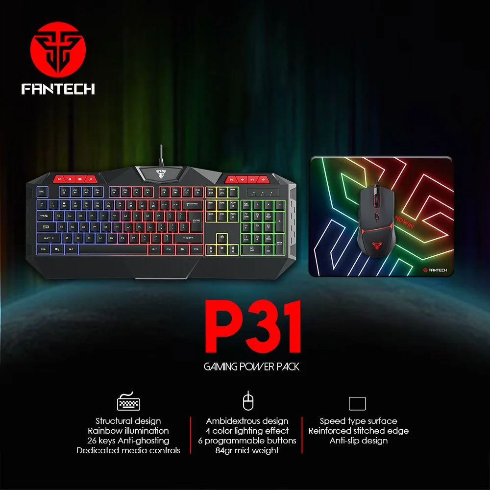 Fantech P31 Keyboard, Mouse &amp; Mousepad 3 In 1 Gaming Combo