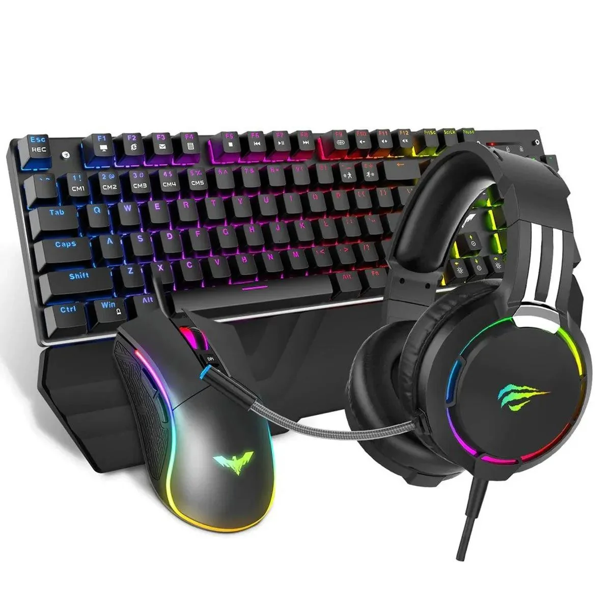 Havit KB380L Mechanical Keyboard, Mouse &amp; RGB Headset Combo