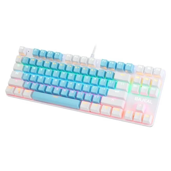 BAJEAL K100 USB Wired Mechanical Two-Color 87-Key Gaming Keyboard 