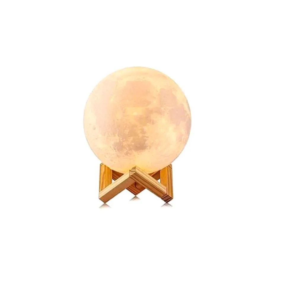 Rechargeable 3D Moon Lamp With Remote 8Cm 