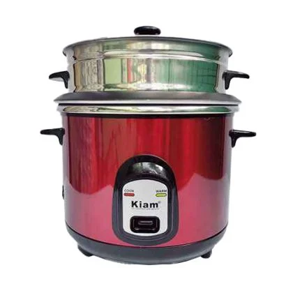 KIAM 700 Watts 1.8 Liters Rice Cooker SS Body with Glass Lid  (SJBS-8702)