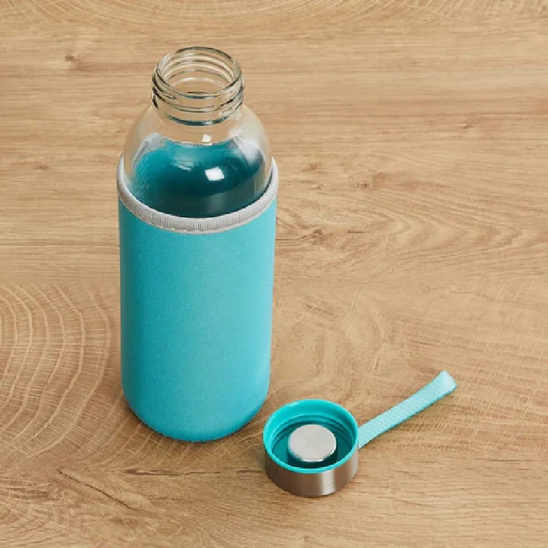Glass Water Bottle with Cover 500ml