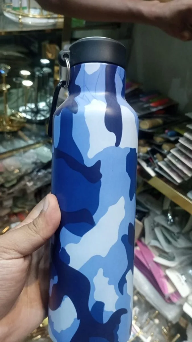 Blue Military Thermos Portable Stainless Steel Water Bottle 800ml