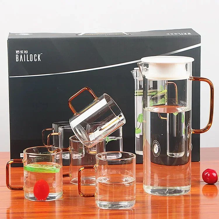BAILOCK 5 Pcs Borosilicate Glass Jug &amp; Mug Set