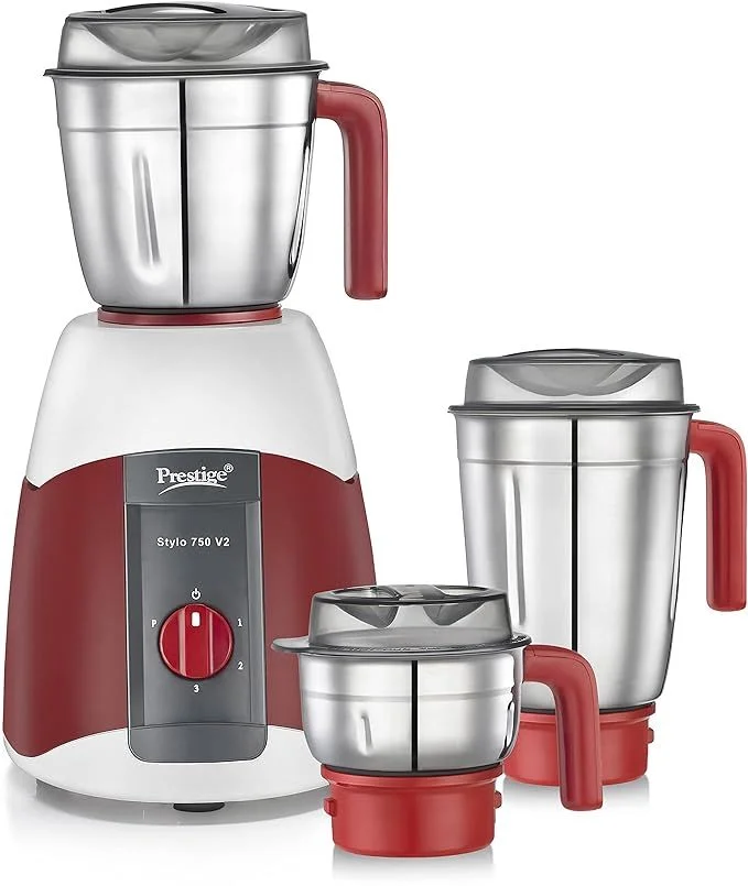 Prestige Plastic Stylo V2 750 Watts Mixer Grinder With 3 Jars