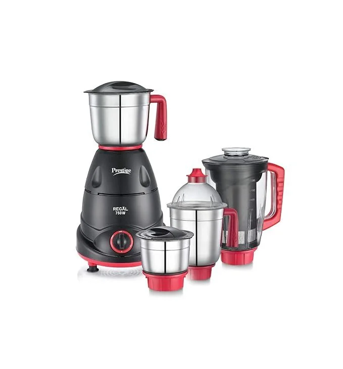 Prestige Regal Mixer Grinder, 750W, 3 Stainless Steel Jar + 1 Juicer Jar
