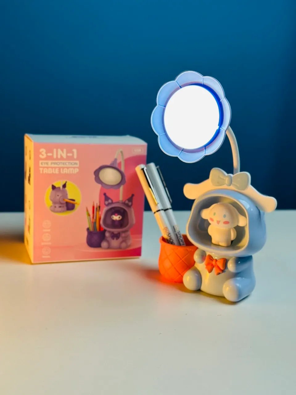 3 in 1 Rechargeable Table Lamp with Storage Cup &amp; Sharpener for Kids