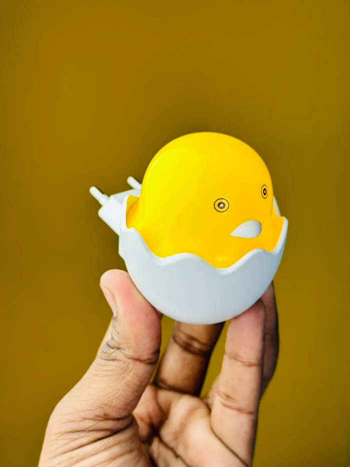 Yellow Duck With Egg Shape Led Night Light