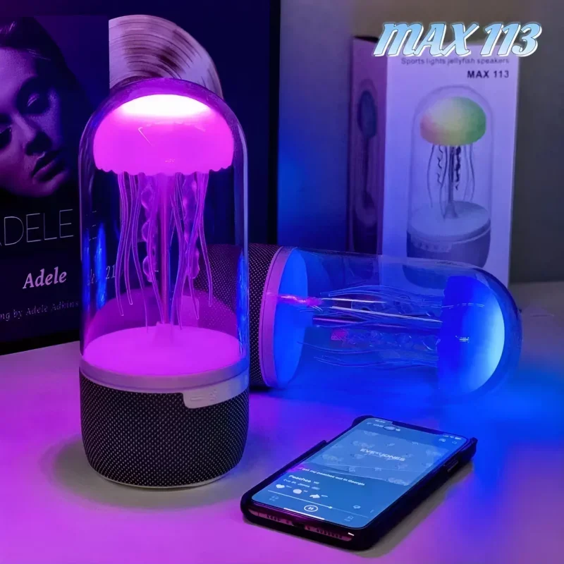 Creative Bluetooth Jellyfish Speaker with Colorful Octopus Lights MAX 113