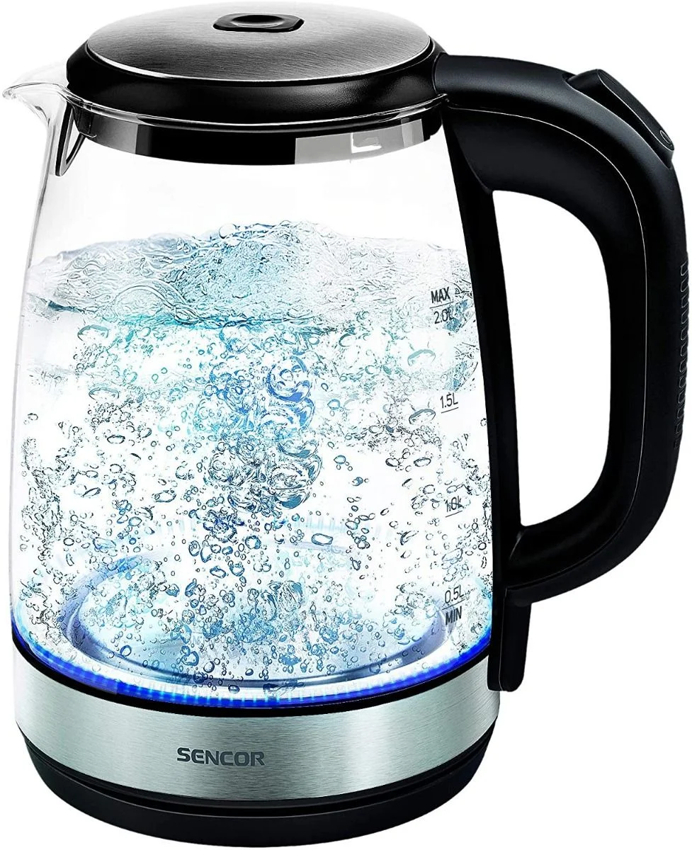 Cordless Electric Glass Kettle with Internal LED Light (Sencor SWK2080BK 2L)