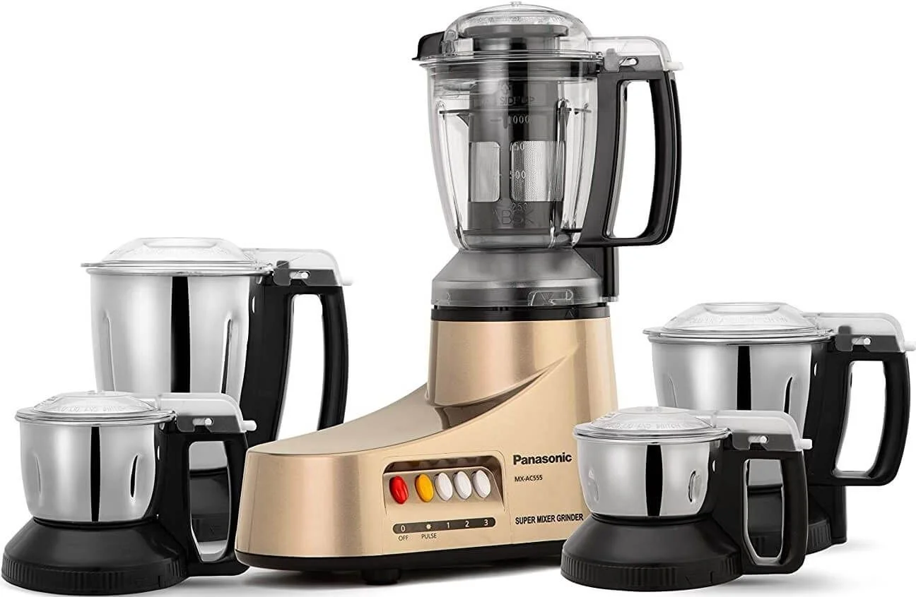 Panasonic MX-AC555 New 550-Watt Mixer Grinder with 5 Jars