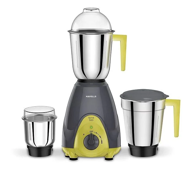 Havells Sprint Mixer Grinder 500W 3 Jars (Grey/ Green)