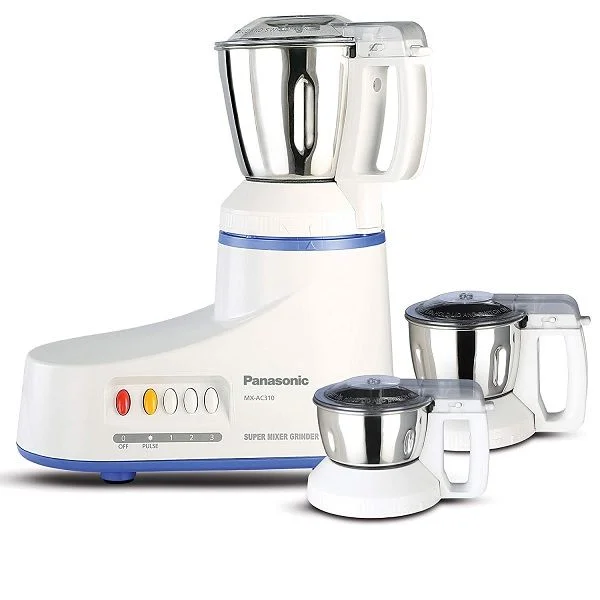 Panasonic AC MX-AC310 550-Watt Super Mixer Grinder with 3 Jars (White)