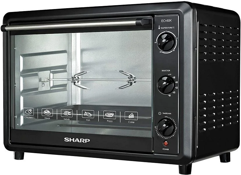 Sharp 60L Double Glass Electric Oven with Rotisserie &amp; Convection 2000W (EO-60NK-3)