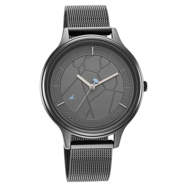 Fastrack Thor Quartz Analog Grey Dial Stainless Steel Strap Watch for Girls (NS6269QM01)