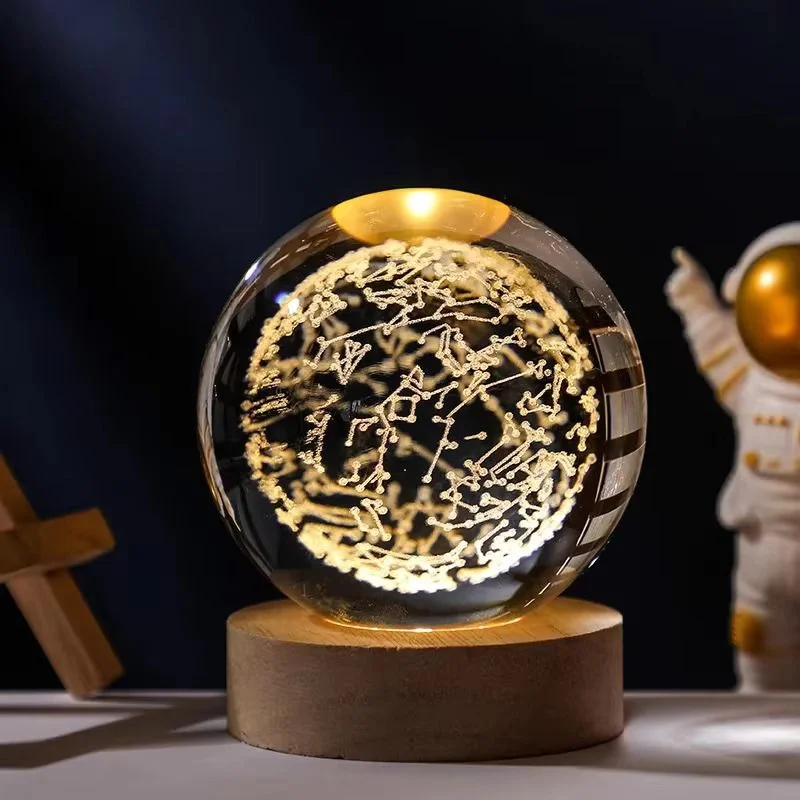 Color Changing 3D Crystal Ball Night Light-Stars Pattern (Constellation)