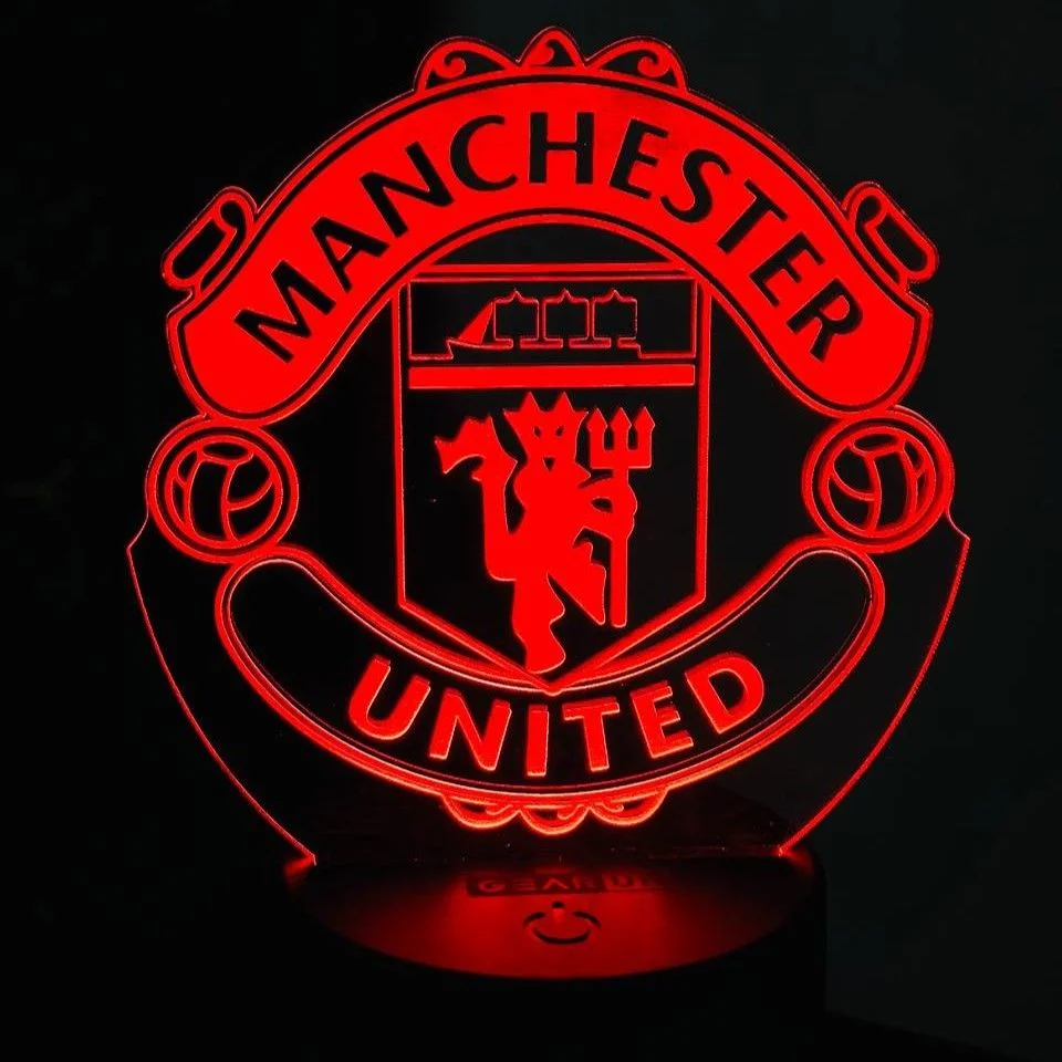 GearUP Acrylic Multicolor Night Lamp (Manchester United F.C.)