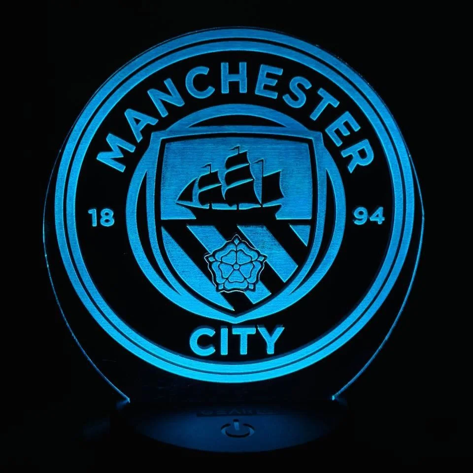 GearUP Acrylic Multicolor Night Lamp (Manchester City F.C.)