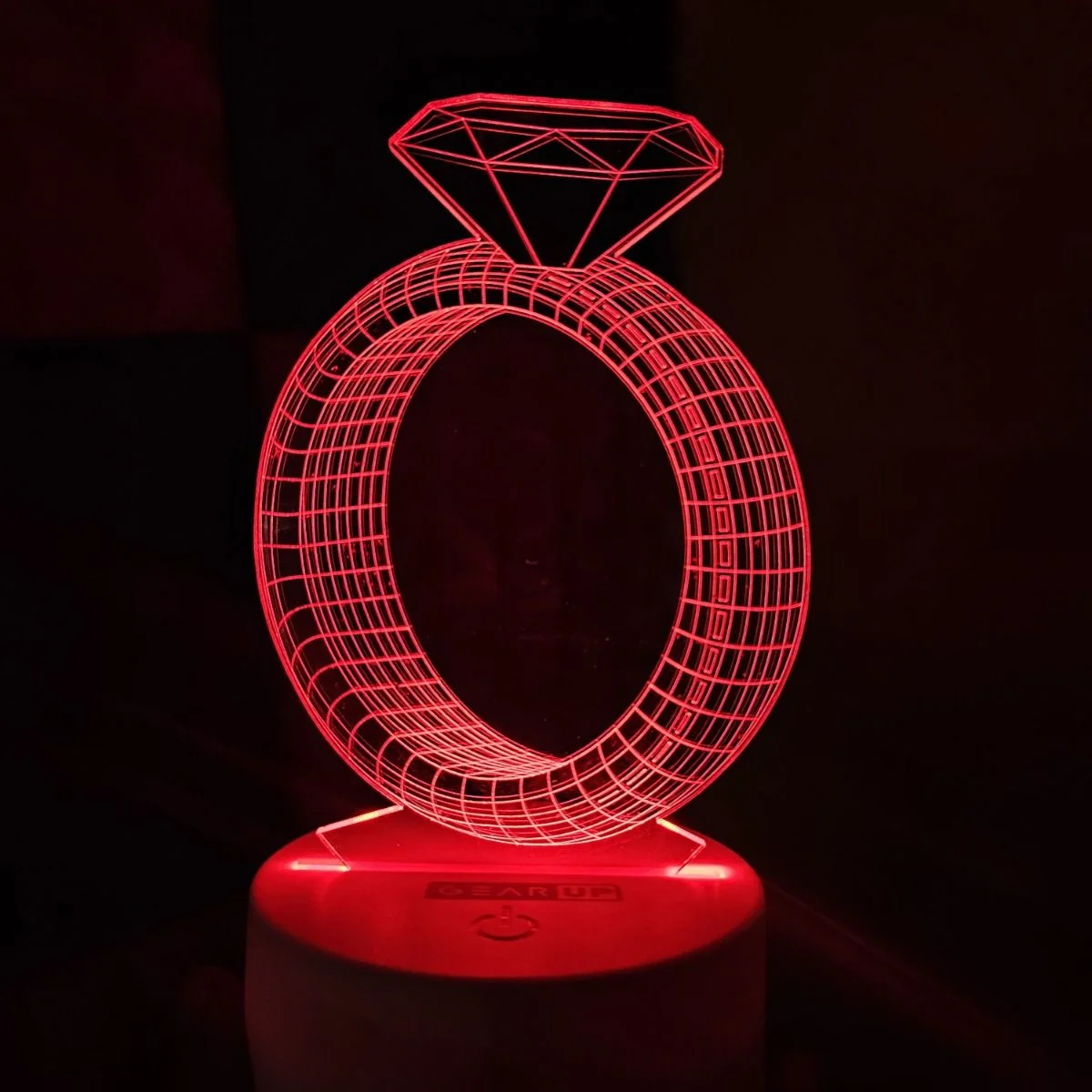 GearUP Acrylic Multicolor Night Lamp (Diamond Ring)