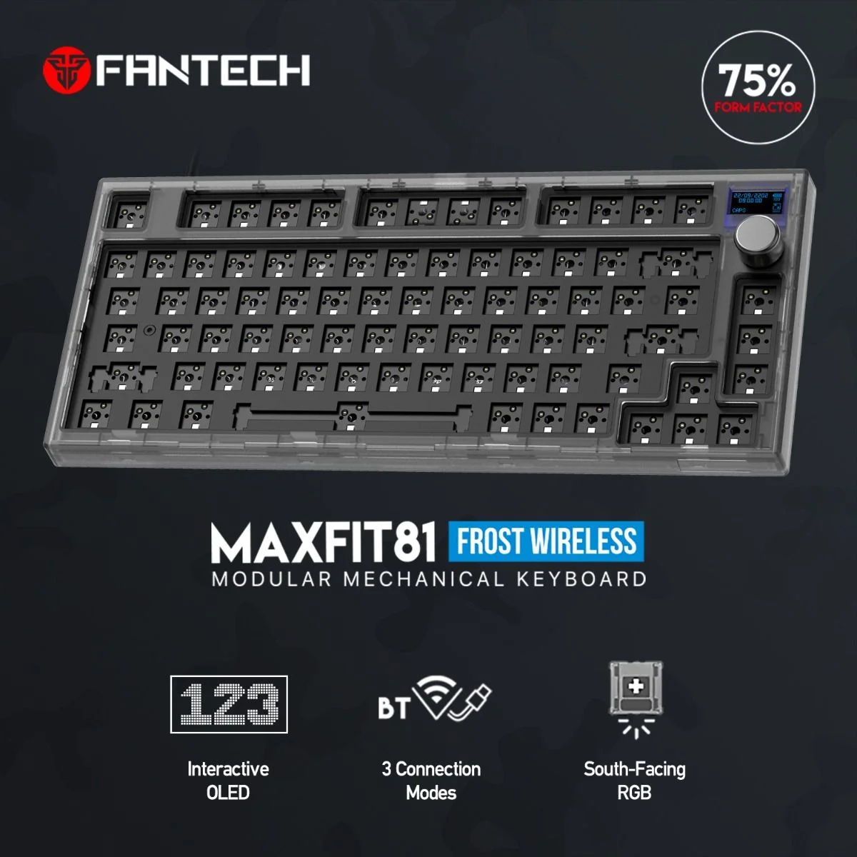 Fantech Maxfit81 MK910 RGB Barebone Mechanical Keyboard Black