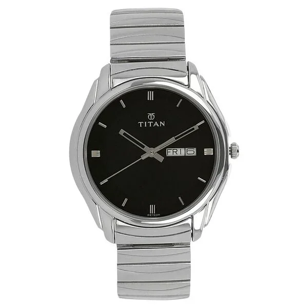 Titan Day and Date Black Dial Watch- NS1578SM04