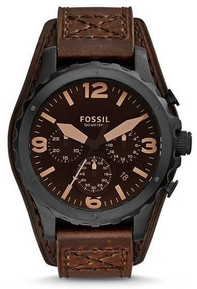 Fossil Watch- Men's Leather Band Chronograph Watch - JR1511