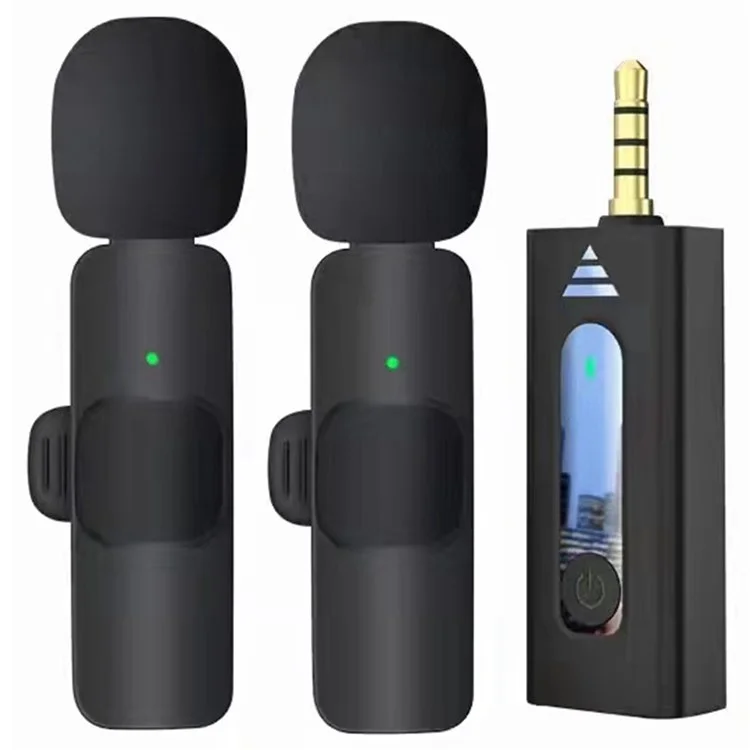 K35 Dual Wireless Microphone For 3.5mm Supported Devices (1:2 Microphone)
