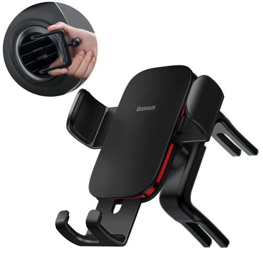 Baseus Metal Age II Round Air Vent Gravity Phone Holder Black (SUJS030001)