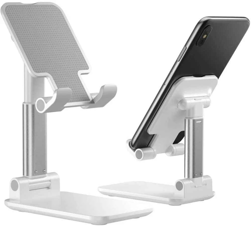Phone &amp; Tablet Stand- Foldable Portable Desktop Stand Adjustable Height and Angle Phone Holder for Desk