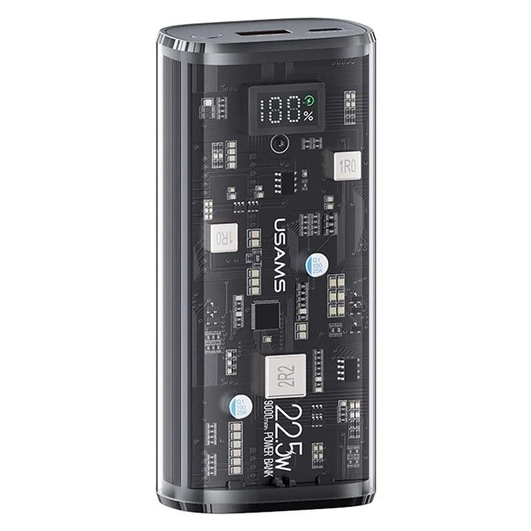 USAMS US-CD189 9000mAh Transparent Digital Display Dual-port Power Bank
