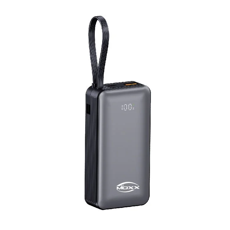 MOXX 10000mAh 22.5w  Fast Charging Power Bank Build In Type C and Lightning Cable