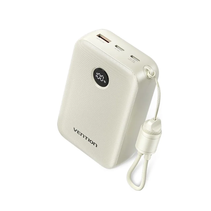 VENTION FKBN0-C 22.5W 20000mAh LED Display Power Bank with Built-in USB-C to C Cable
