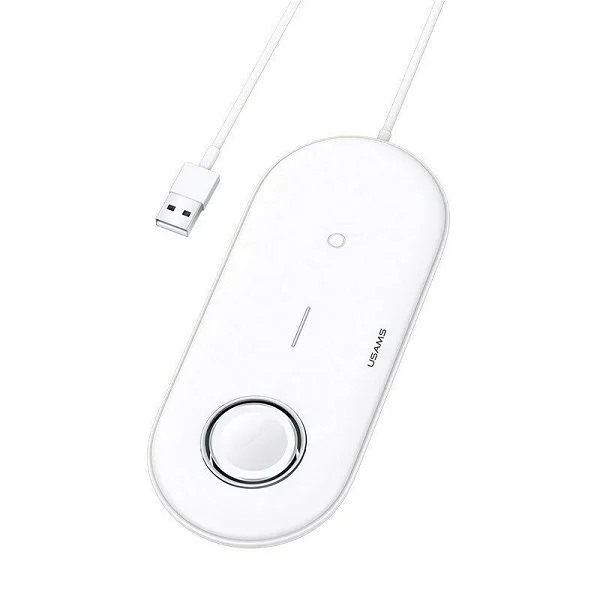 USAMS 2 in 1 Wireless Charger with Cable for Apple Watch iPhone Airpod Pro