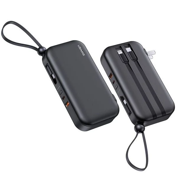 USAMS US-CD172 PB63 3 IN 1 Wall Charger 10000mAh Power Bank With Cables