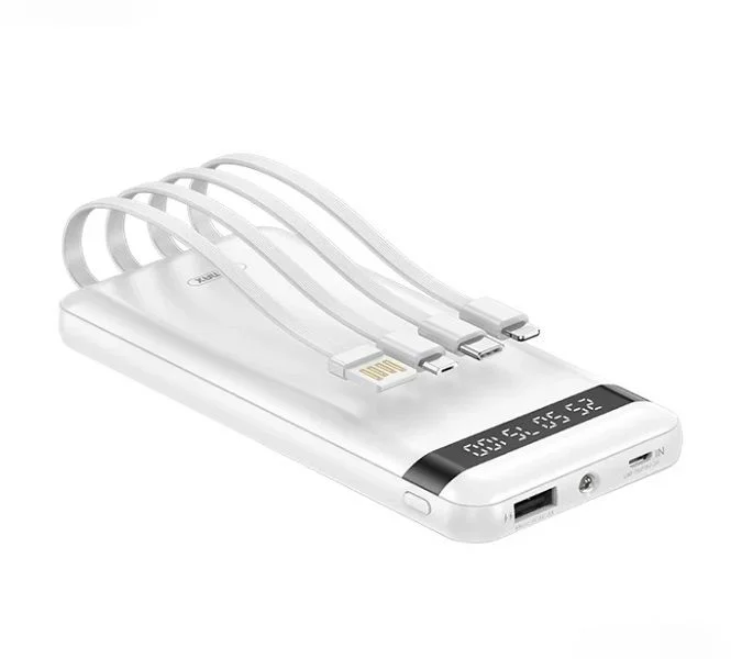Remax RPP-222 10000mAh Attached 4-in-1 Charging Cable Power Bank