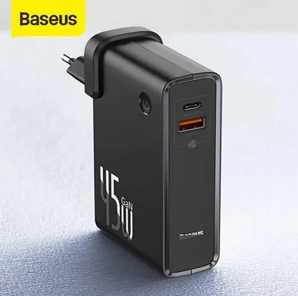 Baseus 45W GaN 2 in 1 Quick Charger &amp; 10000mAh Powerbank PD3.0