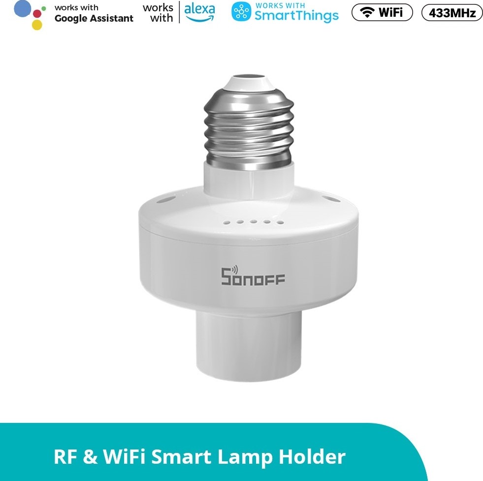 SONOFF Slampher R2 Smart WiFi Light Bulb Socket, E27 Bulb Adapter Lamp Holder