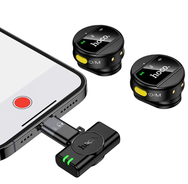 Hoco L22 Magnetic &amp; Lapel Clip Dual Wireless Microphone