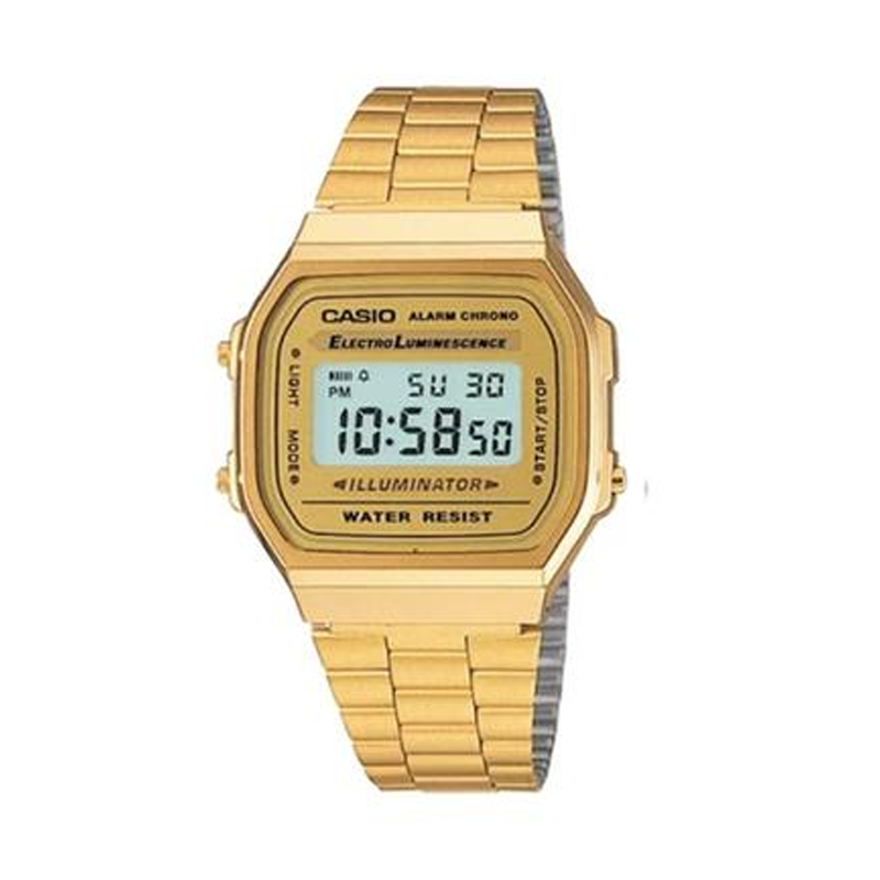Casio Retro Gold Plated Digital Watch (A168WG-9WDF)