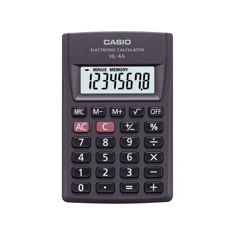 Original Casio 8 digits Portable Type Calculator (HL-4A)