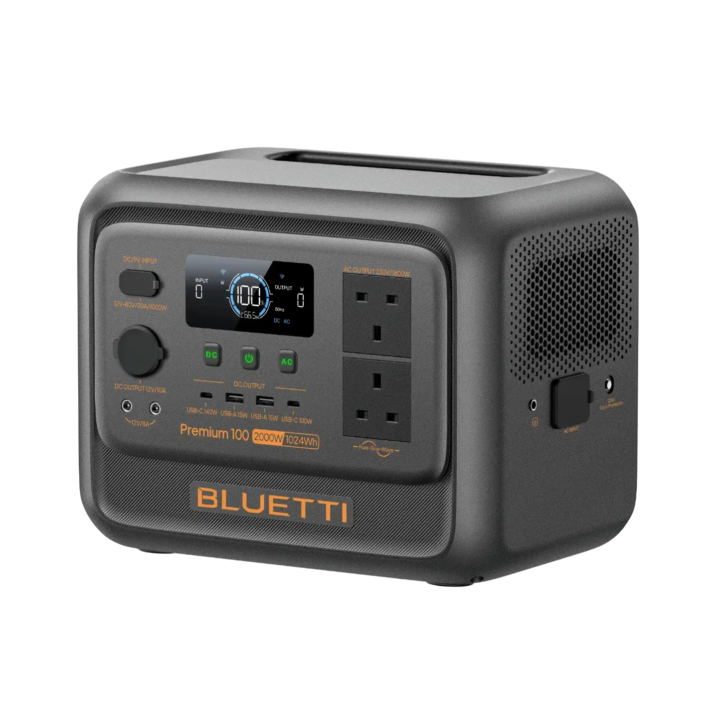 BLUETTI Premium 100 V2 Portable Power Station - 2000W Inverter and 1024Wh Lithium Battery