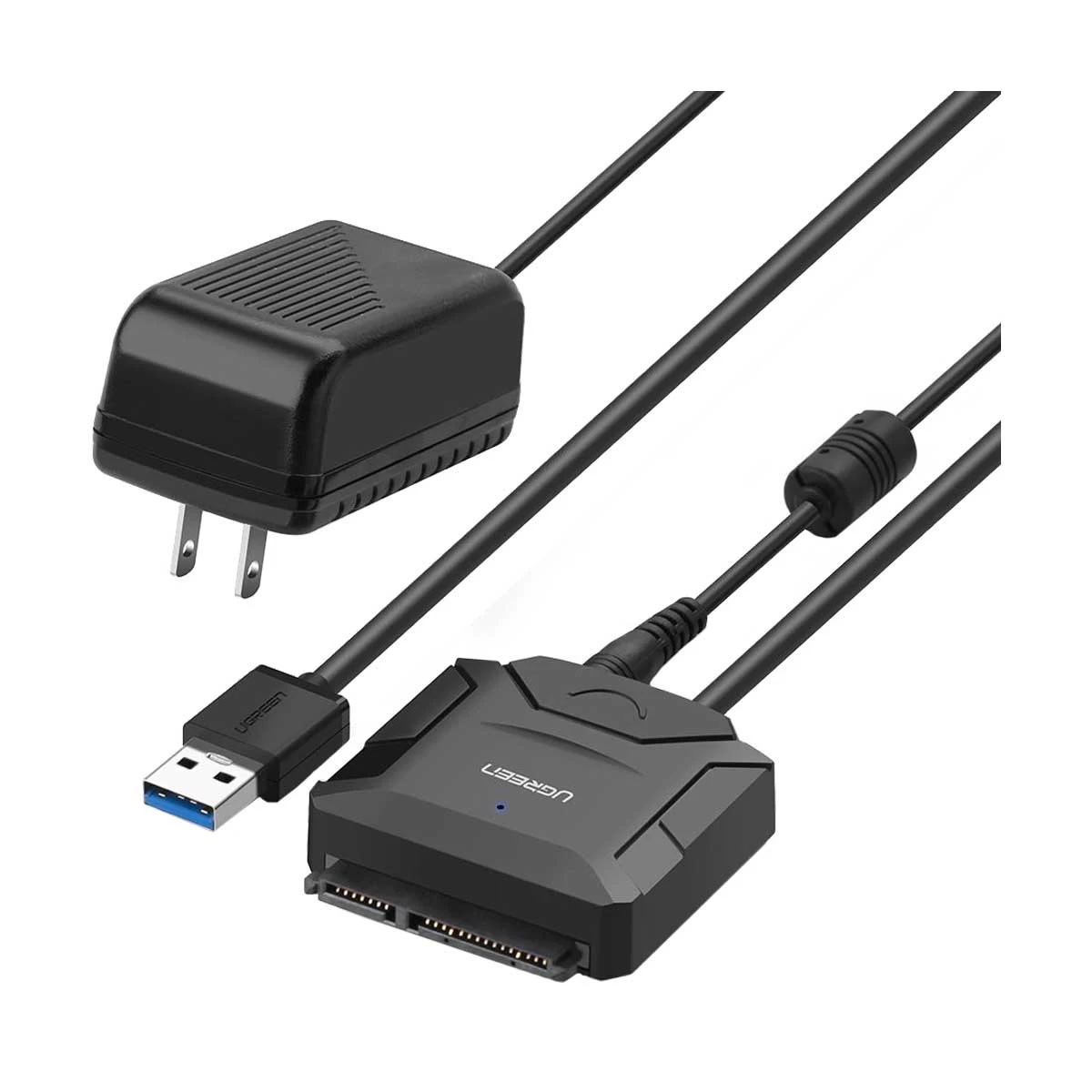 UGREEN USB 2.0 to SATA Converter Adapter Cable with Power Adapter for 2.5