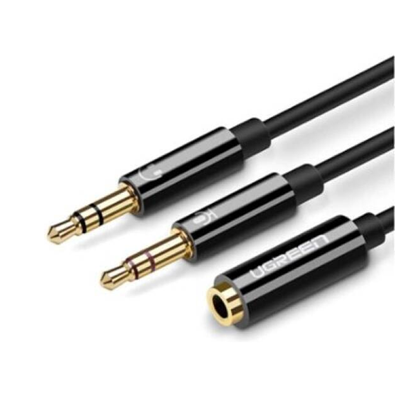 UGREEN 3.5mm Female to 2 Male Mic Splitter - Black