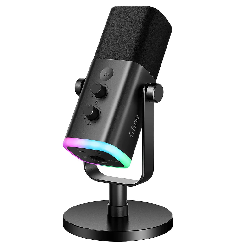Fifine Ampligame AM8 RGB USB/XLR Dynamic Microphone