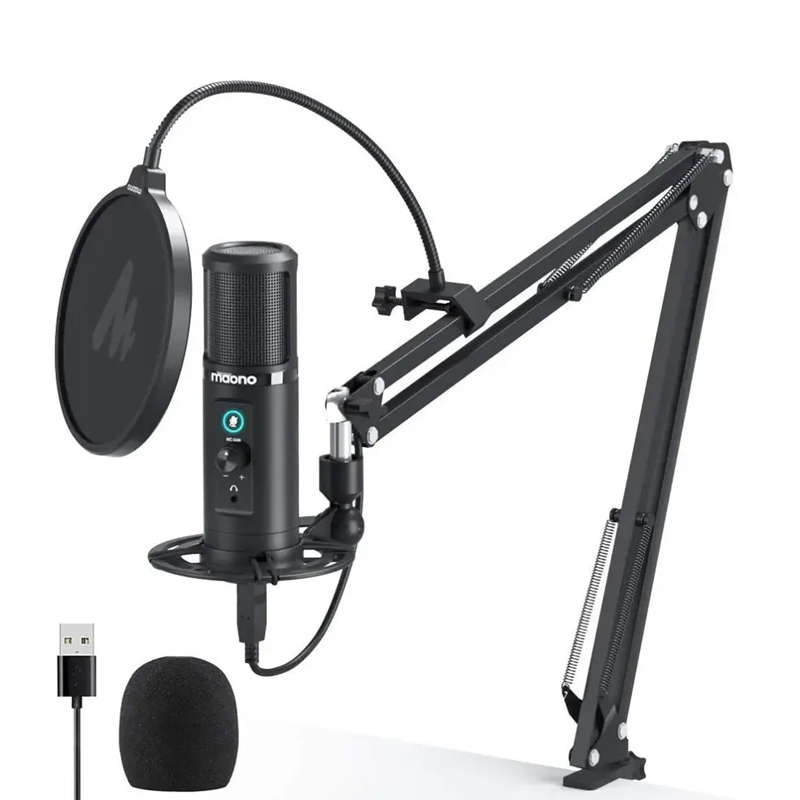MAONO AU-PM422 192KHZ/24BIT Professional Cardioid Condenser Mic with Touch Mute Button and Mic