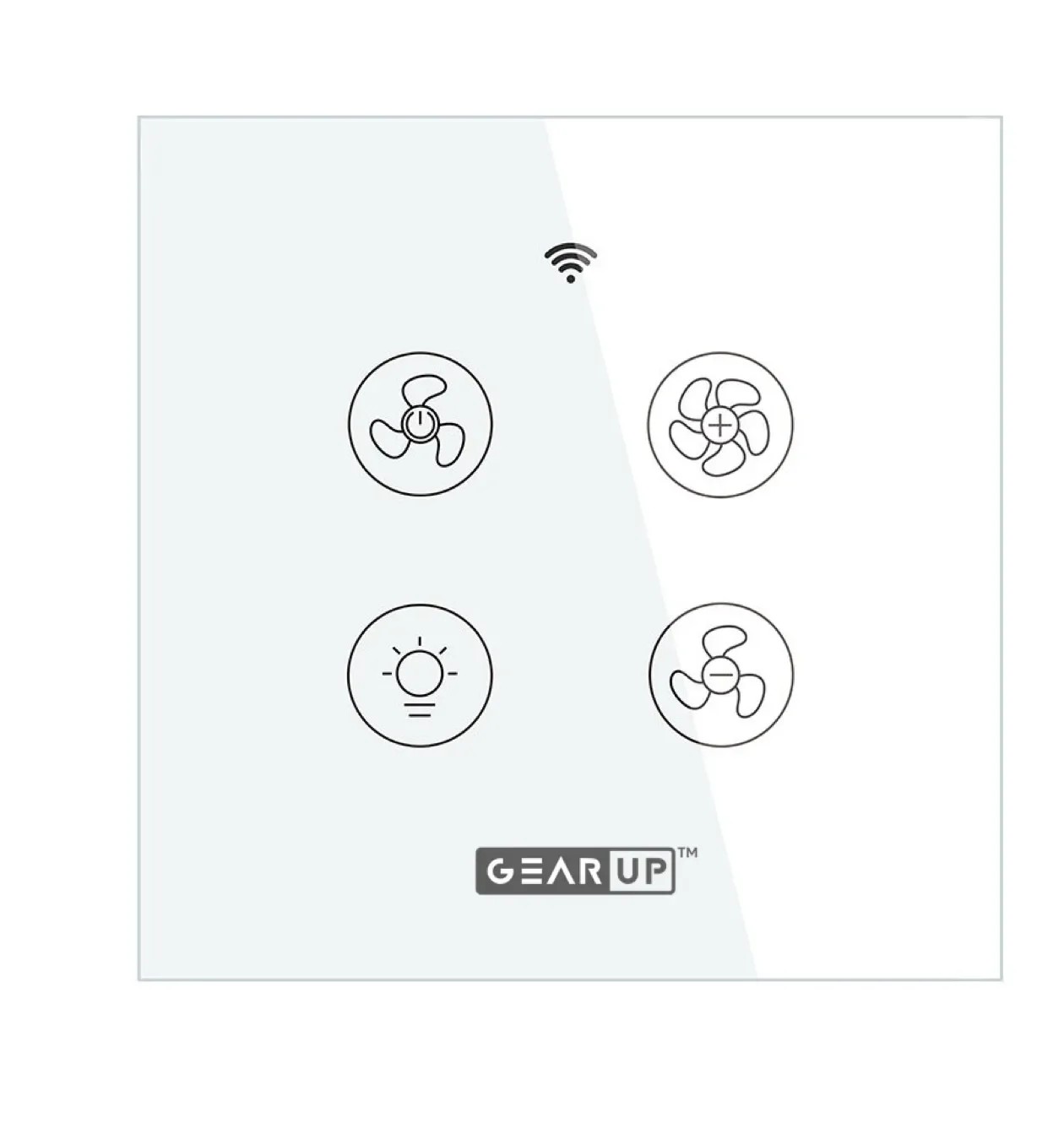 GearUP Wifi Ceiling Fan Speed Controller + Light Switch Works with TUYA &amp; Smart Life Mobile App - White (Remote NOT Included)