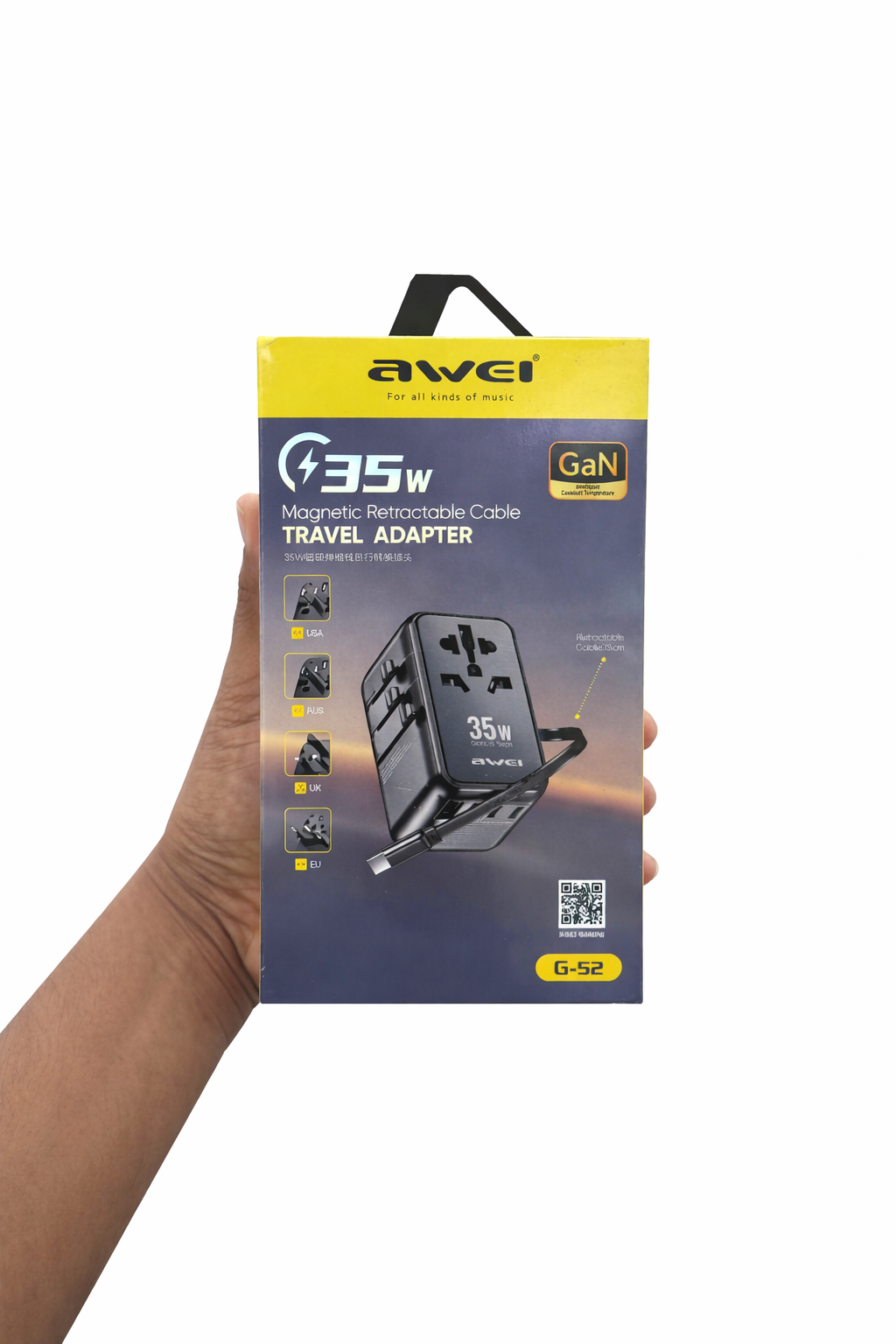 Awei G-52 Universal Travel Adaptor Wall Charger GaN with 4 Output